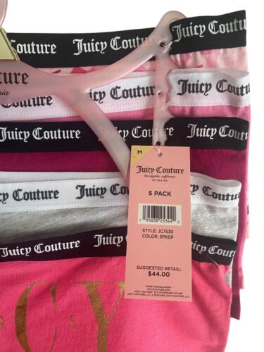 Juicy Couture~Women Boyshort Underwear Panties Cotton Blend 5-Pair JC7530~WOW~L