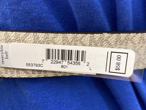 MICHAEL KORS BELT REVERSIBLE MK LOGO VIOLET TO WHITE GOLD BUCKLE WOW!!