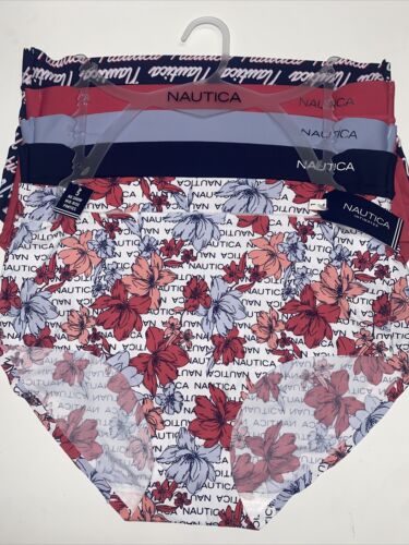 NÁUTICA ~ Women's NT9614~Laser Briefs Panties 5-Pair~ high waisted Size L~UNIQUE