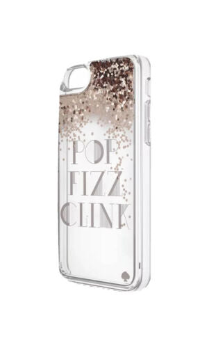 Kate Spade New York Liquid Glitter CaseiPhone 8 &7-Pop Fizz Clink Rose Gold NEW