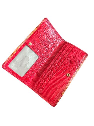 ✨New Women's Brahmin Melbourne Ady Leather Wallet INFUSION OMBRE Orange Genuine!