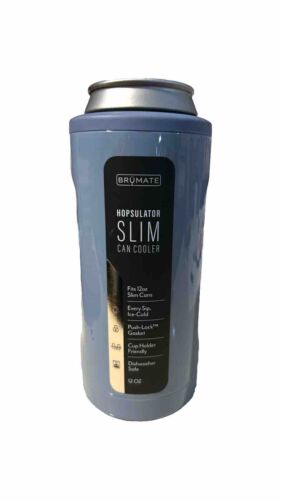BRUMATE HOPSULATOR SLIM CAN COOLER 12oz. DENIM BLUE-NEW! Tumbler 12oz~COOL!