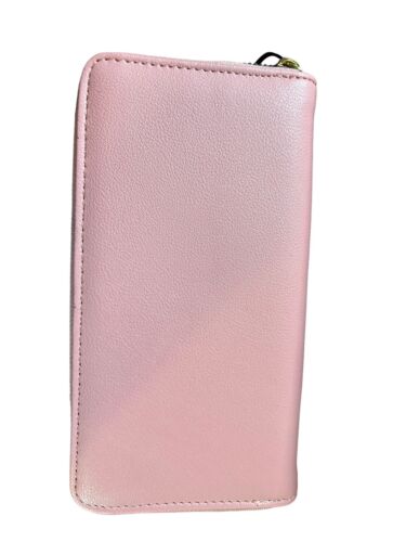 JUICY COUTURE WALLET ORGANIZER- CLUTCH PLATE LOGO & ZIP AROUND~PRETTY BOW LARGE