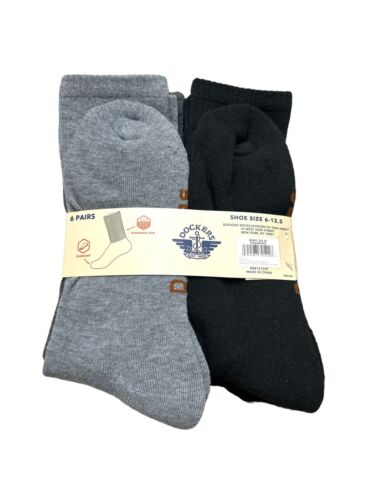 DOCKERS Men 6 Pairs ATHLETIC CUSHIONED BREATHABLE CREW SOCKS All Season 2 Colors