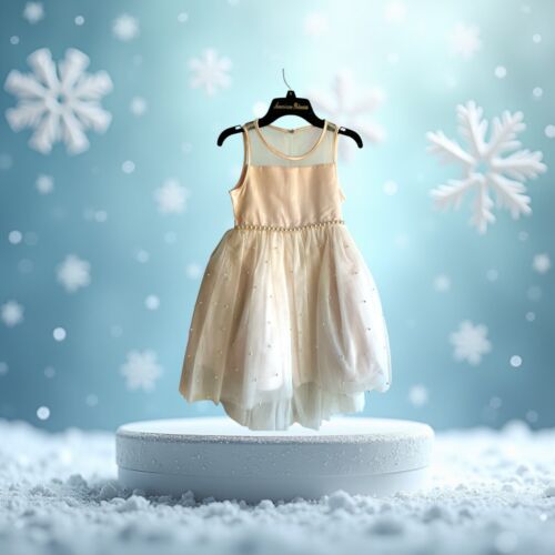 American Princess Girls Dress Blush Pink & White Custom Pearls Over Tulle~ Sz  8