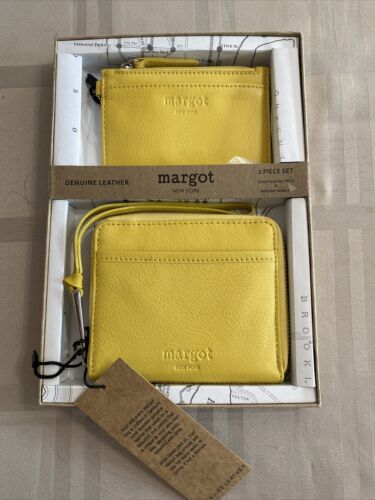 Margot New York Leather Cyrus Wristlet & Kate Card-Case Style# MG3004-CR~ UNIQUE