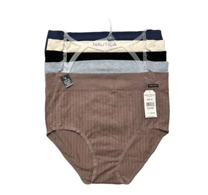 NÁUTICA ~ Women's High Waist NT5835 Underwear Panties Blend Material 5-Pair ~XL