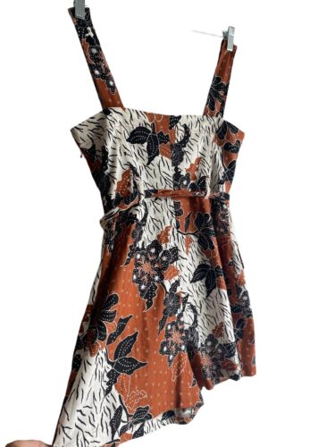 House of Harlow 1960 Linen Romper Shorts Jumper Sleeveless Boho Women 6 ~CLASSIC