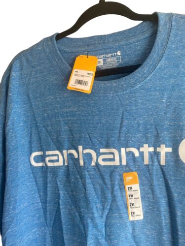 Carhartt Blue XL Men's Loose Fit Heavyweight Short-Sleeve Logo Graphic T-Shirt
