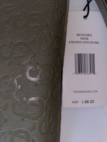 STEVE MADDEN WALLET WRISTLET SAGE STAMPED LOGO SM Zip Around STYLE!!!!
