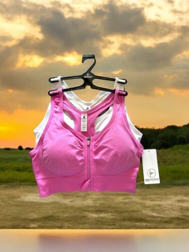 90 Degree By Reflex High Performance~Full Support Sport  Bra Set-Two L~MSRP$58