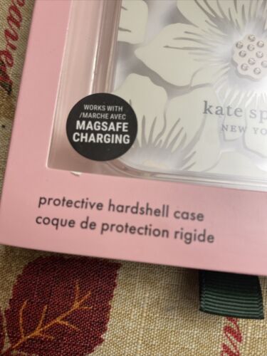 Kate Spade New York Protective Case iPhone12 Pro Max Floral White Rhinestone NEW