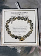 Shivam Dalmatian Jasper Gemstone~Brass 8" Bracelet~Strength, Clarity & Grounding