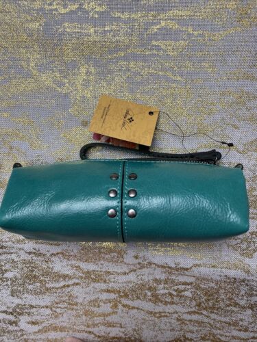 Patricia Nash Isla Oblong Italian Leather Wristlet  Distress AQUA NEW CUTE!!!