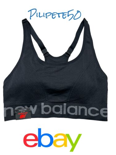 NEW BALANCE Medium Impact Sports Bra Style R000300~ Size XL~BLACK~ EXCELLENT FIT