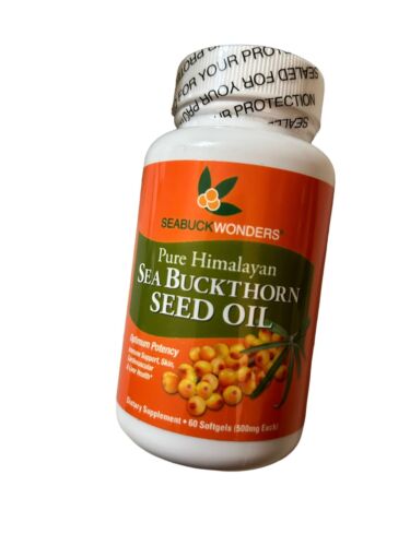 Seabuck Wonders Sea Buckthorn 1000 mg Oil-Omega 3, 6, & 9 Complete - 60 Softgels