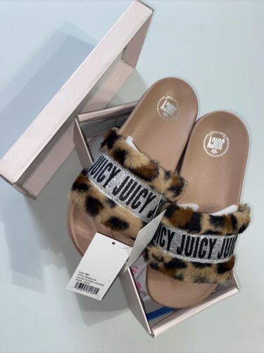 Juicy Couture Womens J-Wake Faux Fur Slip-On Slide Slippers Shoes ~SUPER SEXY!!!