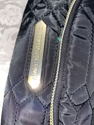 Aimee Kestenberg  Isabela Black Python Quilted Cosmetic Bag Gold Hardware NEW