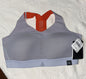 Reebok Women's Puremove Workout Sports Bra SMALL GRAY/ORANGE Retail $60 NEW