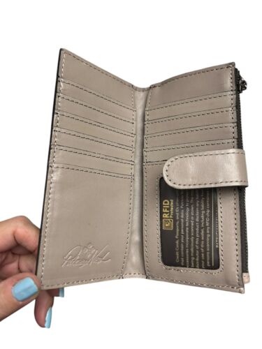 Patricia Nash~Nazari Leather Tool Stone ~ Bi-fold Wallet P419244 ~REAR FIND $89