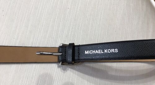 MICHAEL KORS BELT BLACK WITH LARGE SILVER TONE STUDS MK LOGO STUD MK STYLE!!