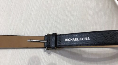 MICHAEL KORS BELT BLACK WITH LARGE SILVER TONE STUDS MK LOGO STUD MK STYLE!!