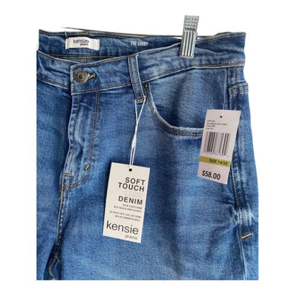 Kensie Jeans~ Luxe Denim Women’s High Rise Shorts~Blue~Size 14/32~70’s LOOK! $58
