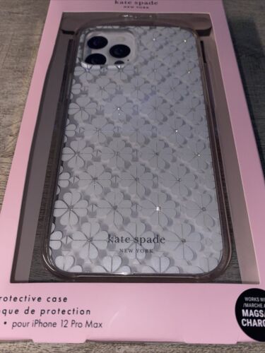 Kate Spade New York Protective Case iPhone 12 Pro Max Clover - Rhinestones White