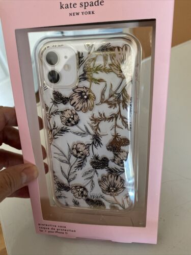 Kate Spade Pink Flowers With Rhinestones Clear iPhone 11 Pro case NEW