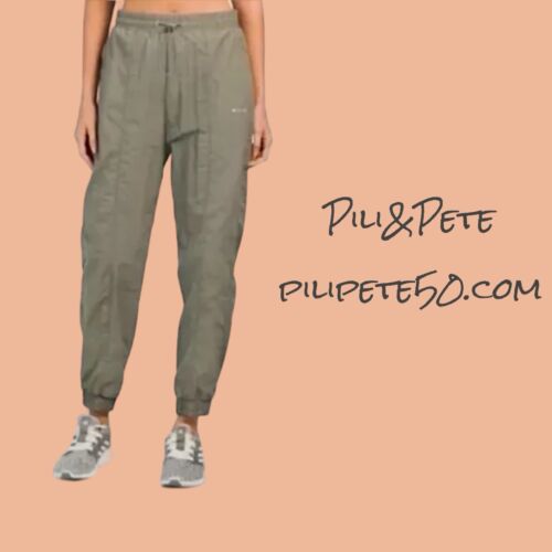 Wilo The Label Women's Parachute Joggers Pants in Sage Size S~100% Nylon~COMFY!