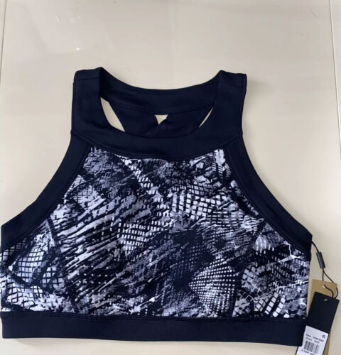 DKNY Donna Karan Printed Fitness Geometrical Design Sports Bra LARGE MSRP $48