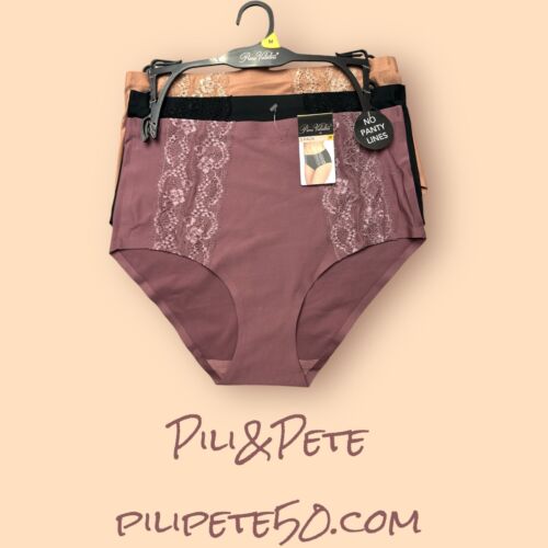 PRIMA VALENTINA 3 Pcs LACE PANTIES  HI-CUT~8052~MULTICOLOR~SEAMLESS MF~MEDIUM