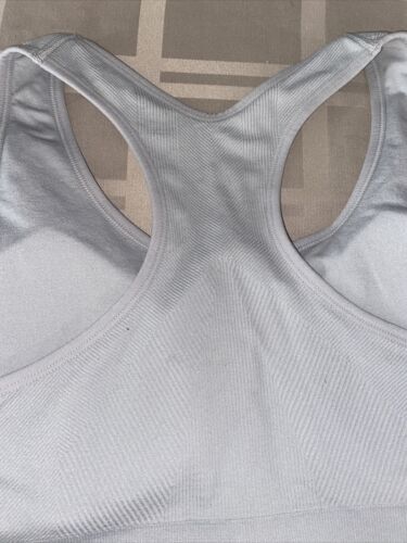 NEW BALANCE Medium Impact Sports Bra Style #R000440 GRAY~ FRONT ZIP LOGO