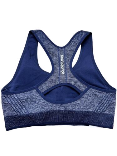 New Balance Medium Impact Sports Bra Style #112002 Blue/Silver Plus Size 2X~REAR