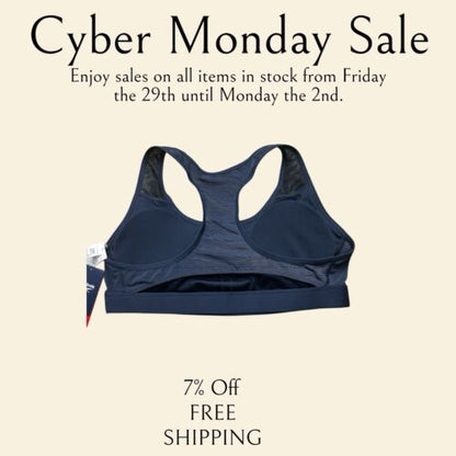 Reebok Women's Studio Hero Racer Pad Bra -  SZ. 1X/16W- Color VECTOR NAVY NEW!!!