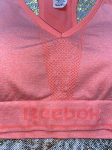 Reebok Tone Seamless Bra Electric Coral Heather Medium Support XLarge MSRP $40
