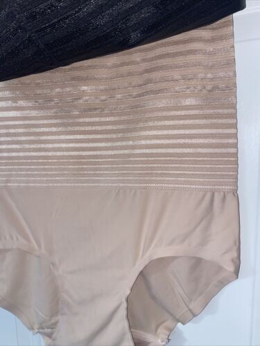 NICOLE MILLER~2 Pk~Hi-Waist Control Brief ~Style NM7616~TONES YOUR TUMMY~Medium