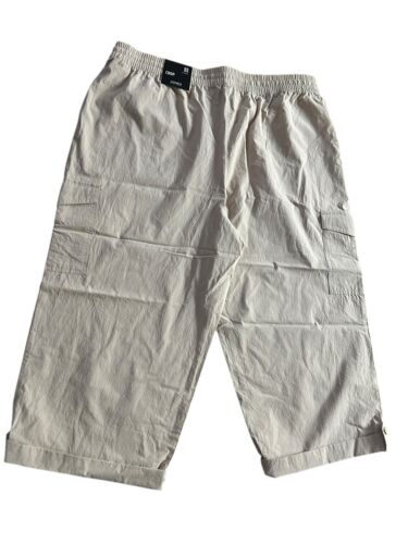 JONES NEW YORK Signature Beige~Roll Tab Cargo Capri~High Rise Cotton~XL MSRP $89