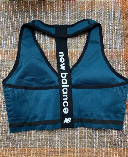 New Balance Medium Impact Sports Bra Style 112016 Tropical Green/Black Size XL