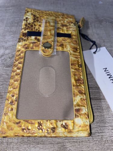 BRAHMIN CANARY MELBOURNE LEATHER CREDIT CARD SLIM WALLET NWT