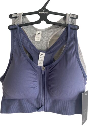 90 Degree By Reflex High Performance~ Full Support Sport  Bra Set-Two L MSRP$58