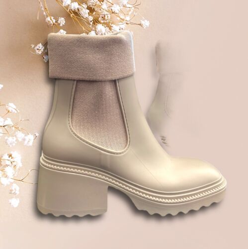 Circus By Sam Edelman~Kala Square Toe Women's Beige Boots 9M~Folded Cuff~UNIQUE!