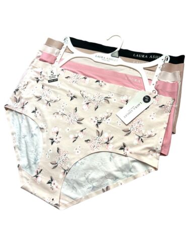 LAURA ASHLEY~5 Pack  FIT PANTIES~MULTICOLOR~ LS7489~ALL PLUS SIZES~GREAT FIT!