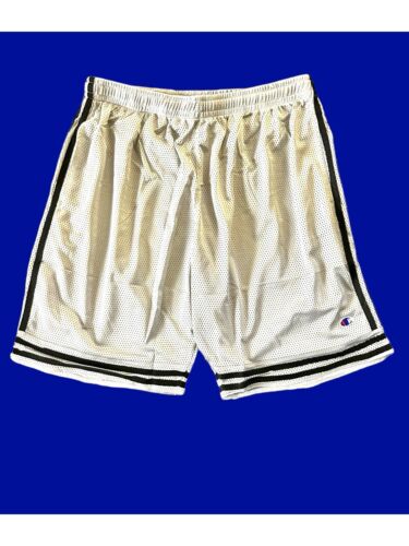 Champion Basketball Shorts Mens~L Gray Mesh~Black Stripes~ Gym NEW