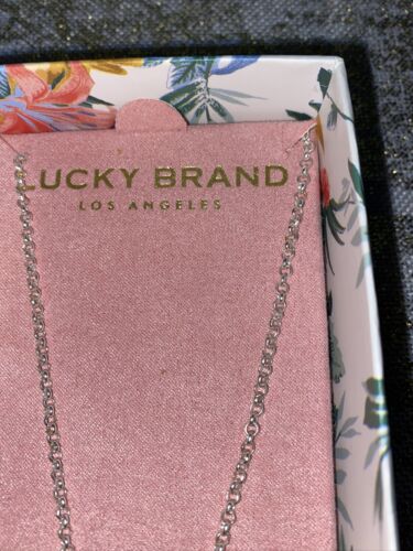 Lucky Brand Silver & Gold Tone Circle Pendant Necklace NIB MSRP $39 LUCKY 🍀