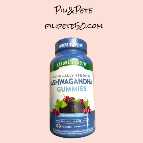 Nature's Truth~Ashwagandha Gummies 300 mg 120 ct~Natural Cherry Flavor~NON GMO~
