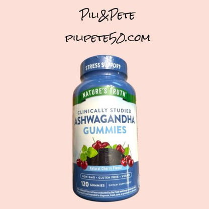 Nature's Truth~Ashwagandha Gummies 300 mg 120 ct~Natural Cherry Flavor~NON GMO~