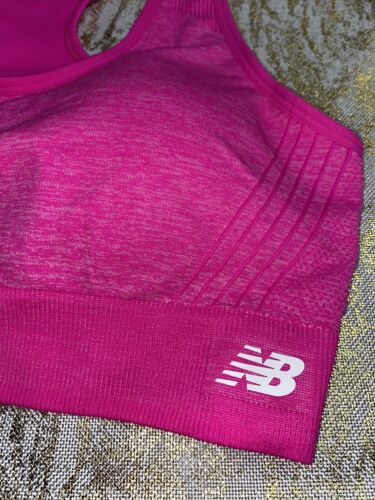 NEW BALANCE Medium Impact Sports Bra Style # 112002  Size XXL PEONY/White CUTE