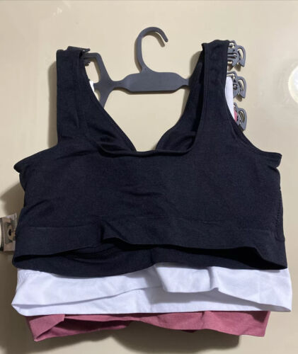 Delta Burke 3-Pack Seamless Bras Size 2X Soft Comfort Lounge Removable Pads NEW