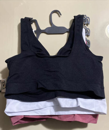 Delta Burke 3-Pack Seamless Bras Size 2X Soft Comfort Lounge Removable Pads NEW